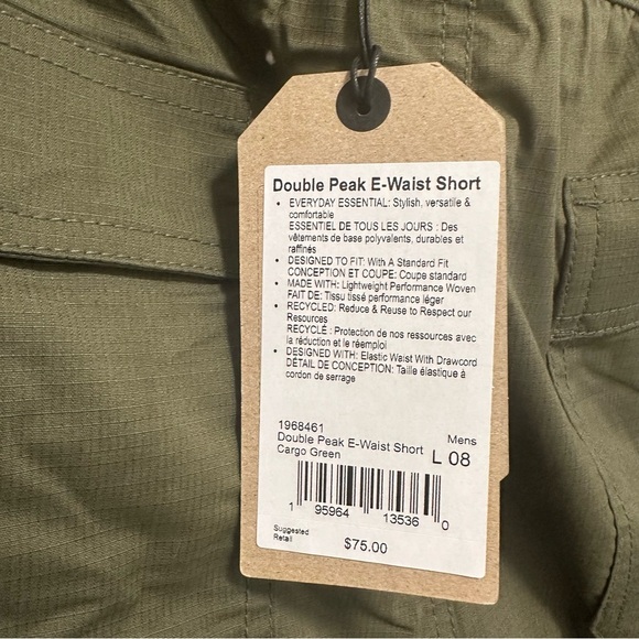 PrAna Double Peak E-Waist Short Cargo Green Size Large - Picture 3 of 7